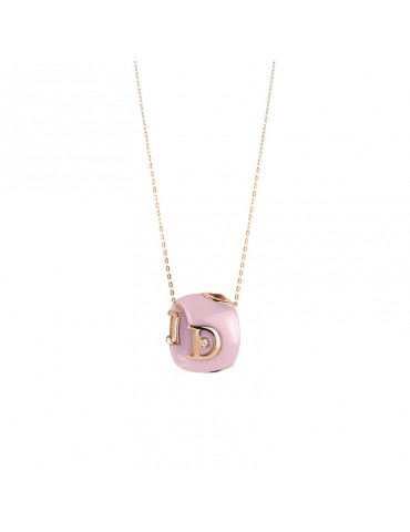DAMIANI - COLLANA  DICON IN ORO ROSA E CERAMICA