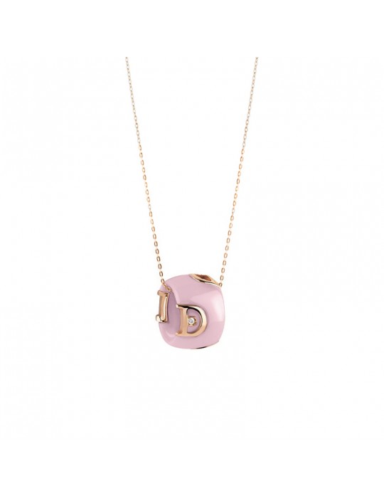 DAMIANI - COLLANA  DICON IN ORO ROSA E CERAMICA