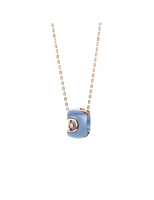 DAMIANI - COLLANA DICON IN ORO ROSA E CERAMICA