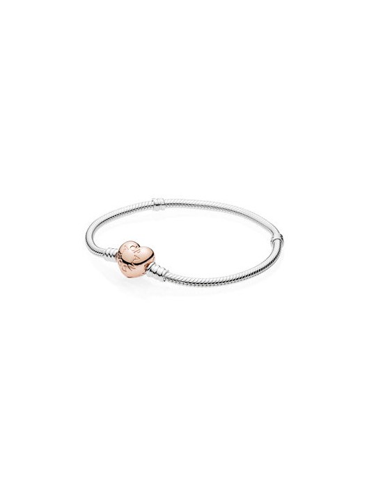 PANDORA - BRACCIALE CON CHIUSURA A CUORE ROSÈ
