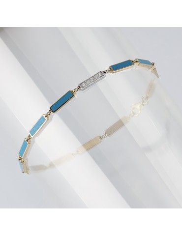 SIDALO - BRACCIALE ORO GIALLO E BRILLANTI TURCHESE SIDALO - BRACCIALE ORO GIALLO E BRILLANTI TURCHESE