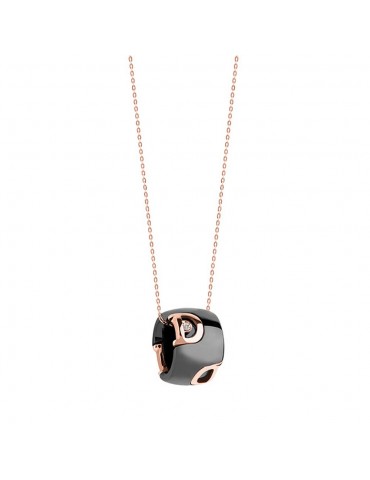 DAMIANI - COLLANA  DICON IN ORO ROSA E CERAMICA
