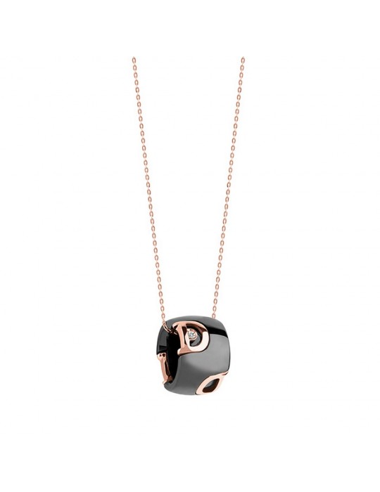 DAMIANI - COLLANA  DICON IN ORO ROSA E CERAMICA