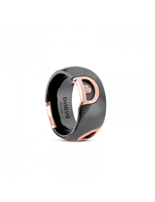 DAMIANI - ANELLO DICON IN CERAMICA NERA - 20085094