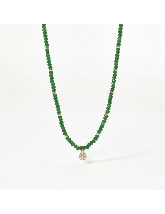 MABINA - COLLANA FIOR FIORE CON GIADA VERDE