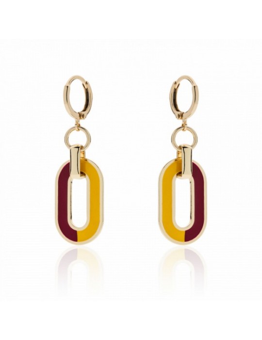 UNOAERRE - ORECCHINI IN BRONZO DORATO CON SMALTO