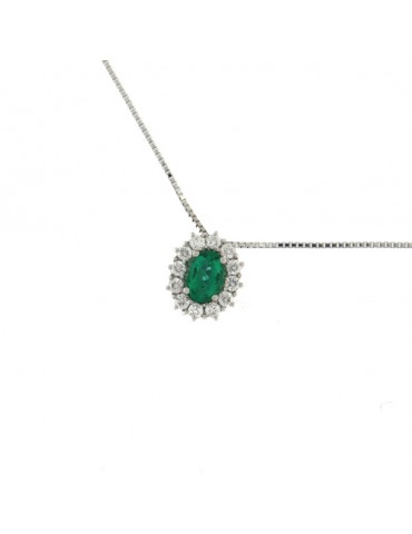 MIRCO VISCONTI - COLLANA ORO DIAMANTI  E SMERALDO