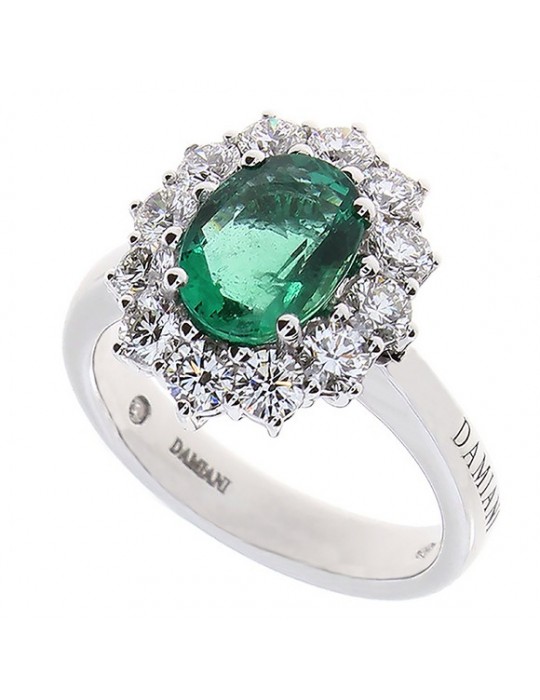DAMIANI - ANELLO ORO DIAMANTI E SMERALDO 20097486