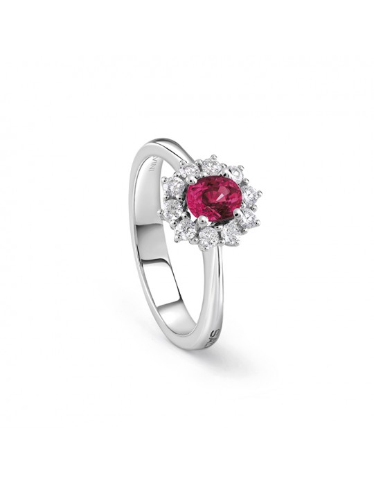 SALVINI - ANELLO CON DIAMANTI E RUBINO - 20097860