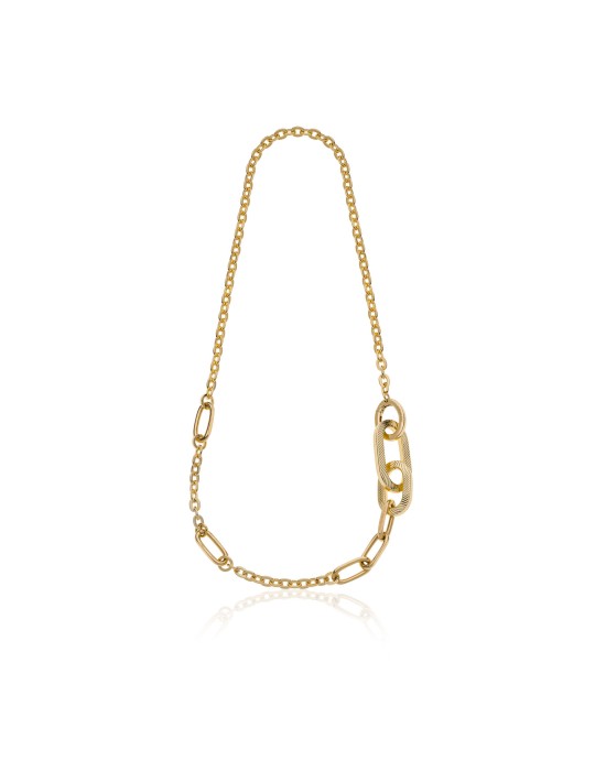 UNOAERRE - COLLANA SQUARE RIGHE DORATO - 2151