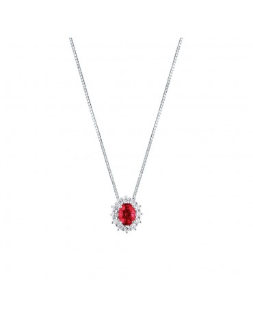 MIRCO VISCONTI - COLLANA ORO DAMANTI RUBINO OVALE