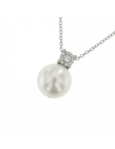 MIRCO VISCONTI - COLLANA ORO DIAMANTI E PERLA FW
