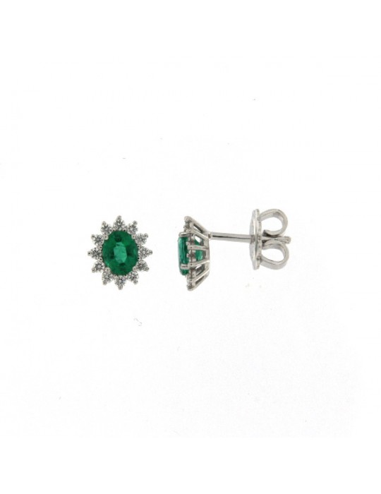 MIRCO VISCONTI - ORECCHINI ORO DIAMANTI E SMERALDI