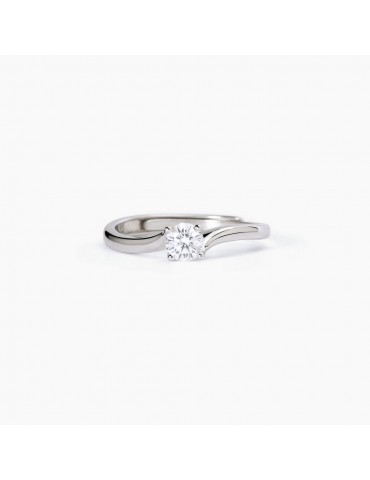 MABINA - ANELLO SOLITAIRE CON ZIRCONE BIANCO
