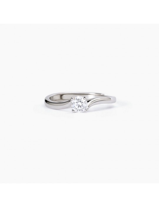 MABINA - ANELLO SOLITAIRE CON ZIRCONE BIANCO