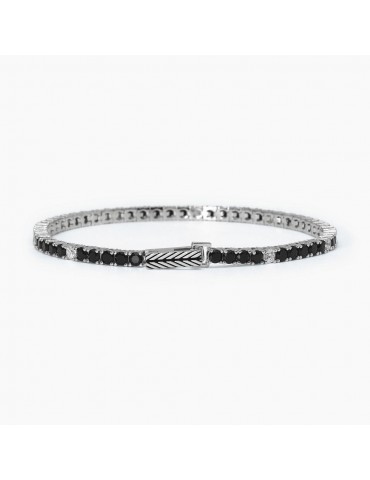 MABINA - BRACCIALE TENNIS CLUB BLACK WHITE 53369SS