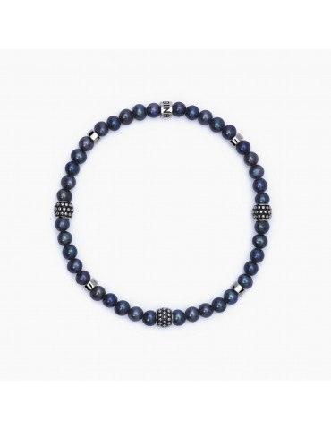 MABINA - BRACCIALE GIOVANE RIBELLE CON PERLE NERE