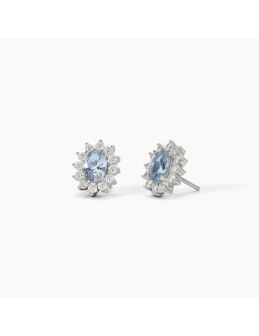 MABINA - ORECCHINI AL LOBO COOL OR RETRÒ AZZURRO
