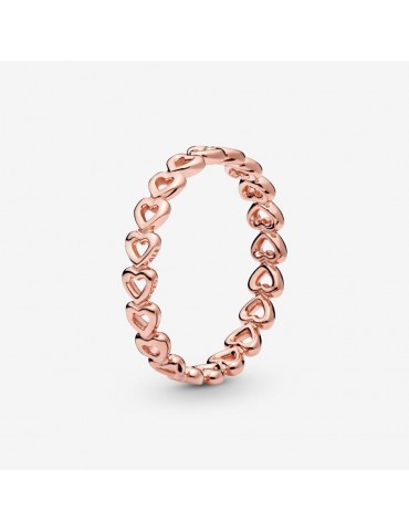 PANDORA - ANELLO FASCIA DI CUORI ROSÈ - 180177 PANDORA - ANELLO FASCIA DI CUORI ROSÈ - 180177