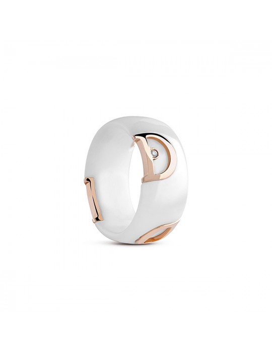 DAMIANI - ANELLO CERAMICA BIANCA DICON - 20082183