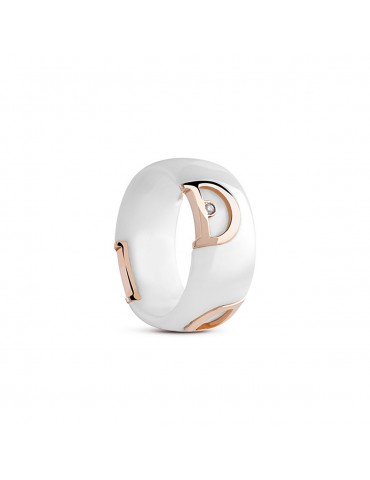 DAMIANI - ANELLO CERAMICA BIANCA DICON - 20082182