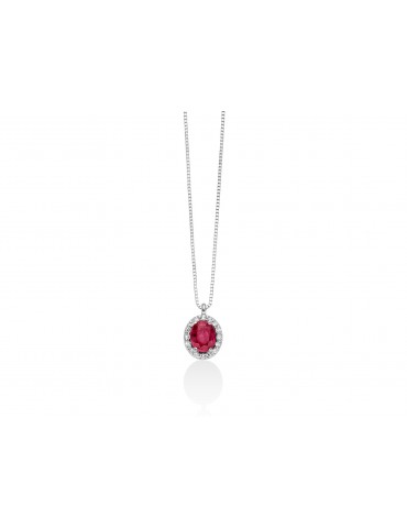 MILUNA - GIROCOLLO ORO DIAMANTI E RUBINO CLD4095