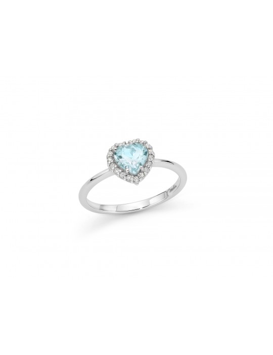 MILUNA - ANELLO CON ACQUAMARINA E DIAMANTI LID3763