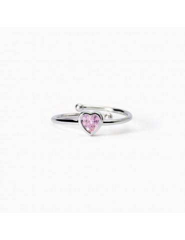 MABINA - ANELLO BIMBA PETIT COEUR CUORE ROSA