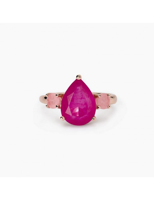 MABINA - ANELLO SANTORINI FUSION STONE ROSA GOCCIA