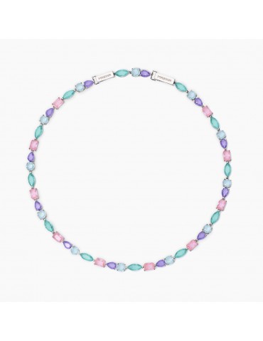 MABINA - COLLANA SANTORINI MULTICOLOR SILVER
