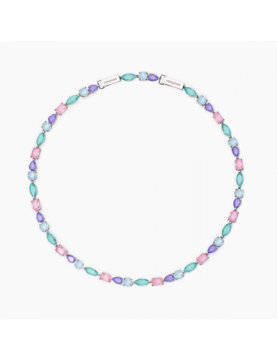 MABINA - COLLANA SANTORINI MULTICOLOR SILVER