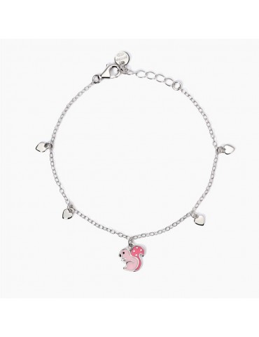 MABINA - BRACCIALE LINO CON SCOIATTOLO ROSA