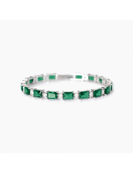 MABINA - BRACCIALE BATTITO CON SMERALDI SINTETICI
