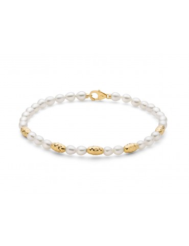 MILUNA - BRACCIALE IN ARGENTO E PERLE - PBR3634G