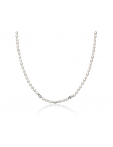 MILUNA - GIROCOLLO IN ARGENTO E PERLE - PCL6655B
