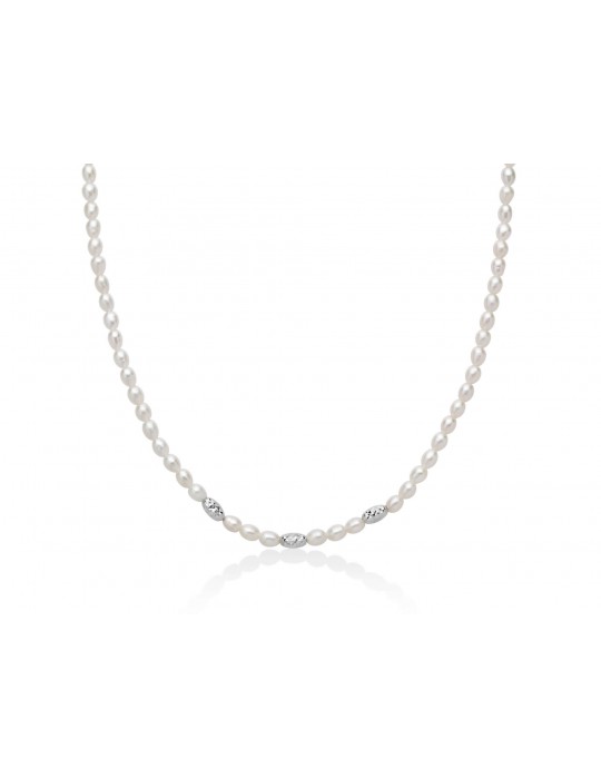 MILUNA - GIROCOLLO IN ARGENTO E PERLE - PCL6655B