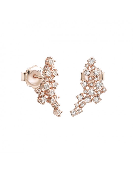 DAMIANI - ORECCHINI MIMOSA ORO ROSA  E DIAMANTI