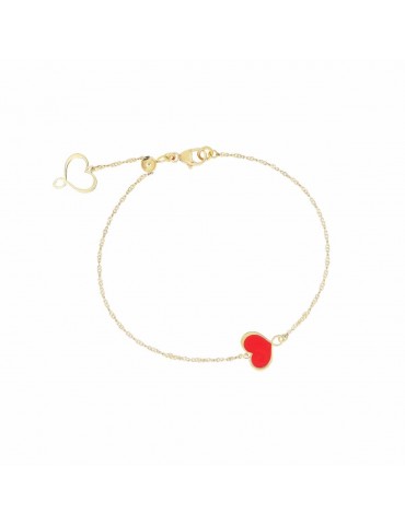 MAMANETSOPHIE - BRACCIALE DORATO CON CUORE ROSSO