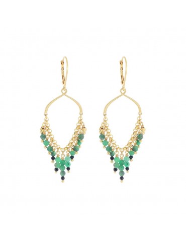 MAMANETSOPHIE - ORECCHINI FRANGE SMERALDI