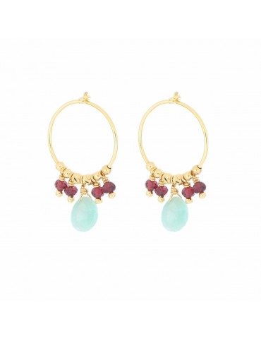 MAMANETSOPHIE - ORECCHINI AMAZZONITE E GRANATO