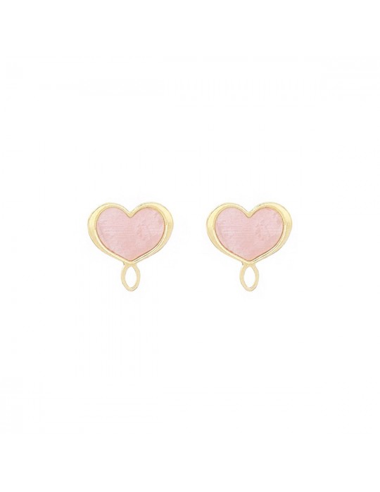 MAMANETSOPHIE - ORECCHINI CUORE MADREPERLA  ROSA