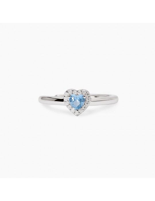 MABINA - ANELLO LOVE AFFAIR CUORE AZZURRO - 523448