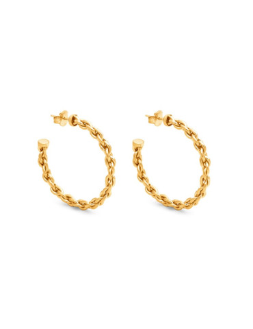 RASPINI - ORECCHINI CERCHIO CATENA GRANDI DORATI