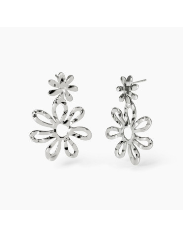 KIDULT - ORECCHINI PENDENTI STYLE 16 FIORE SILVER