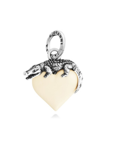 RASPINI - CHARM CUORE COCCODRILLO AVORIO - 12472