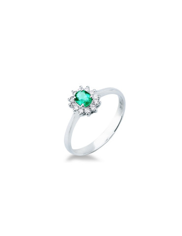 MIRCO VISCONTI - ANELLO ORO DIAMANTI E SMERALDO