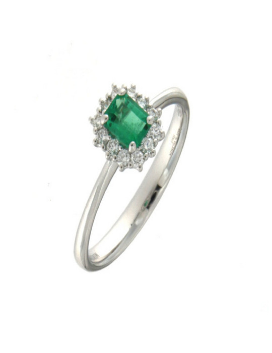 MIRCO VISCONTI - ANELLO ORO E DIAMANTI SMERALDO