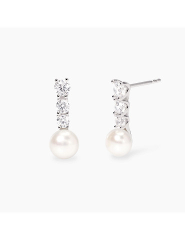 MABINA - ORECCHINI JULIETTE CON ZIRCONI E PERLE