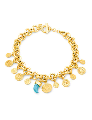 RASPINI - COLLANA PUEBLO MONETE GOLD CM 47 - N0005