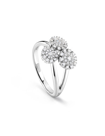 DAMIANI - ANELLO ORO BIANCO E DIAMANTI MARGHERITA